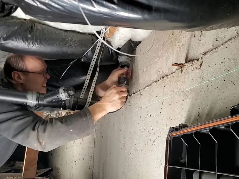 Crawl space drain pipe and cleanout access for Plumber in Sanatoga, PA | Pottstown Plumbing Pros in Sanatoga, PA