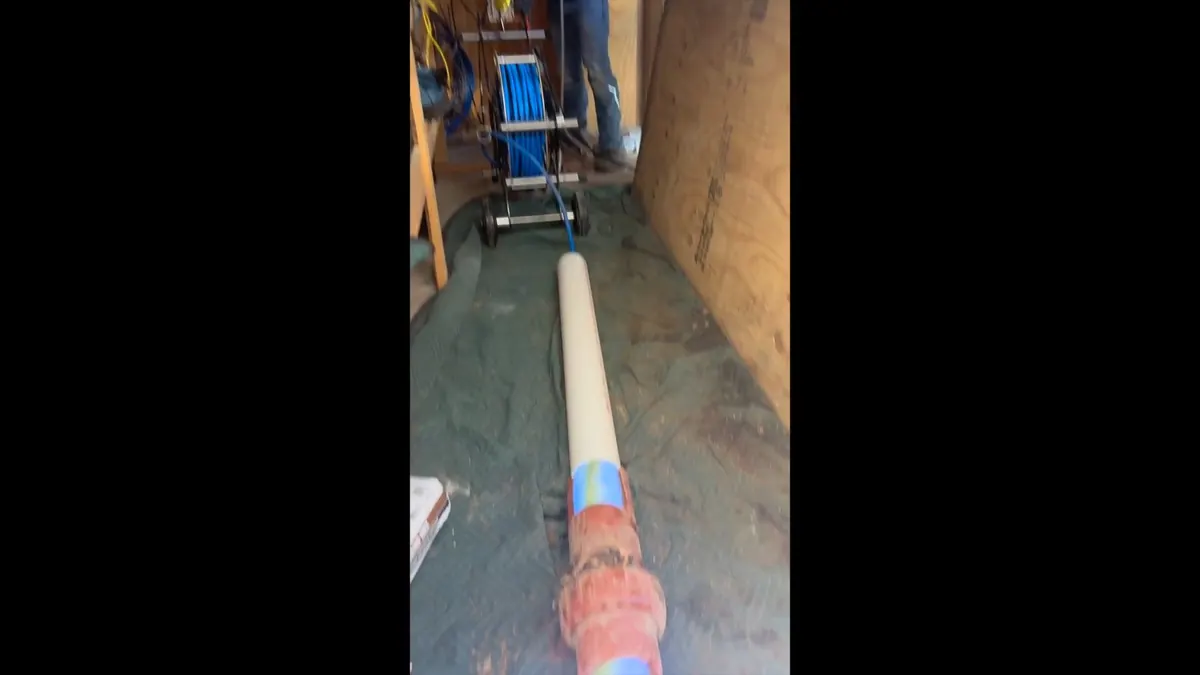 Service line pipe being replaced near the foundation for Lead Service Line Replacement in Pottstown, PA in Pottstown, PA