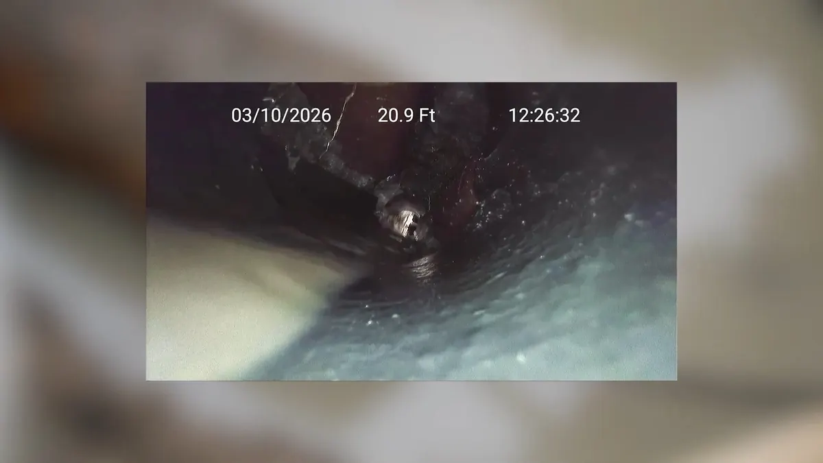 Sewer camera monitor showing pipe interior for Plumber in Boyertown, PA | Pottstown Plumbing Pros in Boyertown, PA